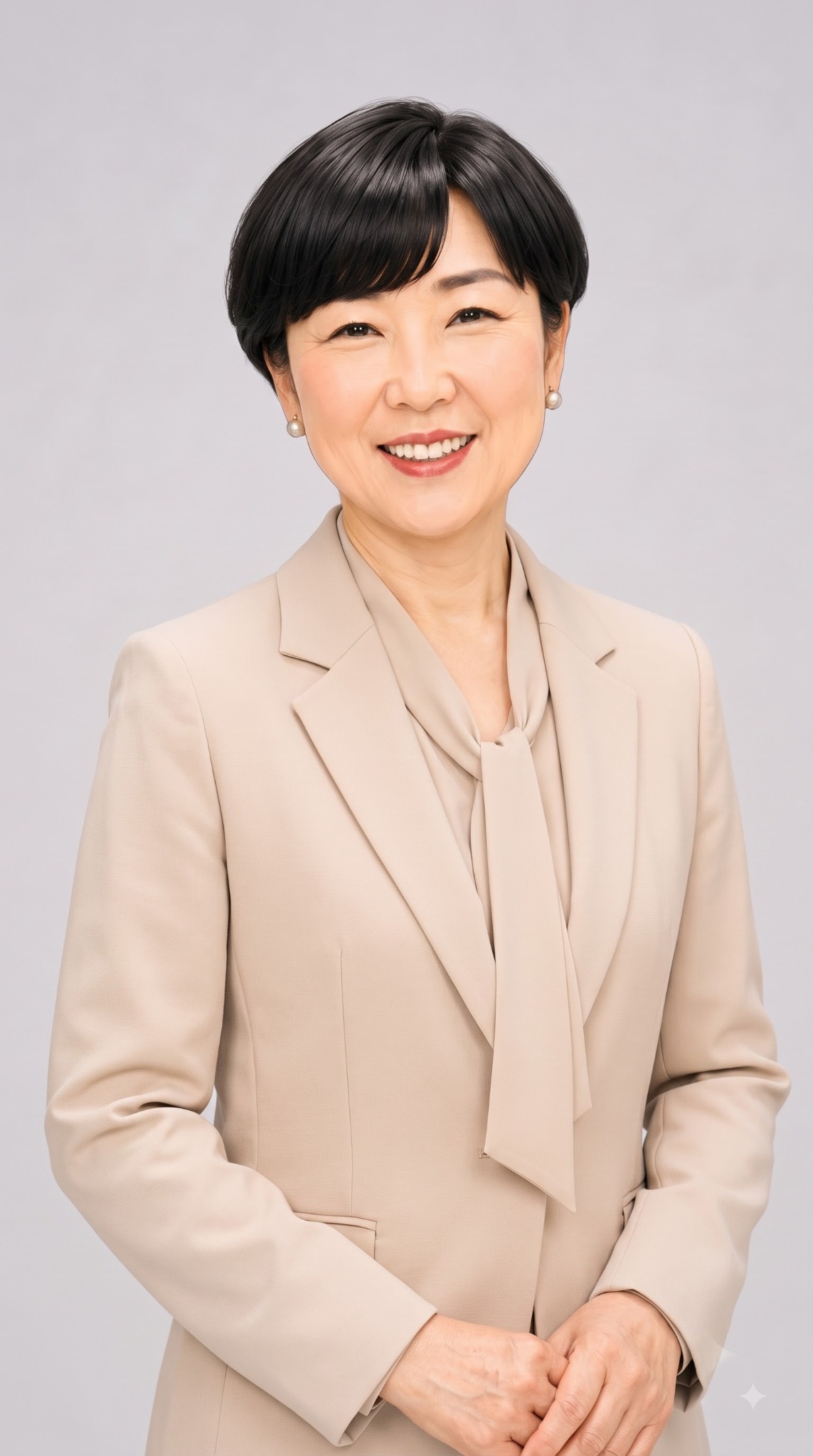 베이지 정장을 입은 작가·AI 강사 홍종숙 프로필