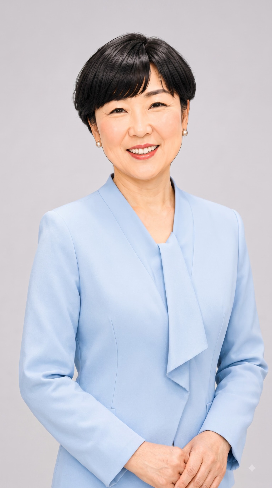 하늘색 정장을 입은 AI·디지털 교육 강사 홍종숙
